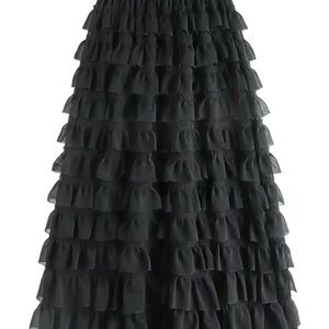 COPY - Chiffon stitching maxi skirt. So versatile. Multi seasonal. Heels or cow…